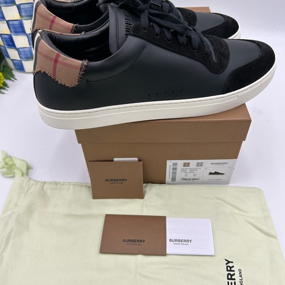 Men's Burberry robin classic check low top sneakers size 46 made in Italy - Picture 3 of 9